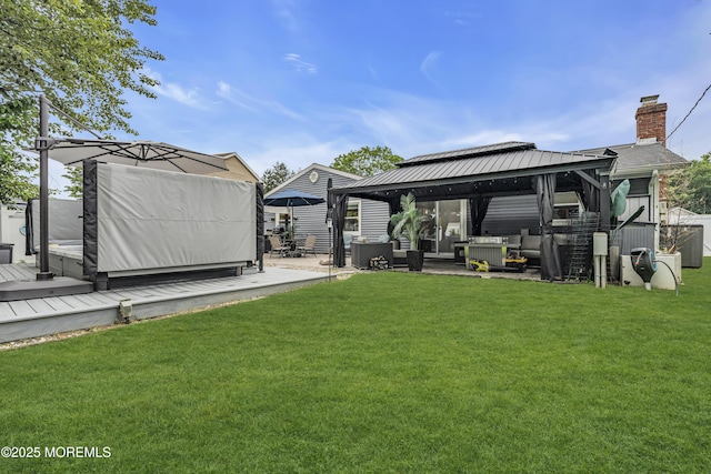 103 Idlewild Ln, Aberdeen, NJ 07747 - view of grassy yard featuring an outdoor hangout area, a gazebo, and a patio area