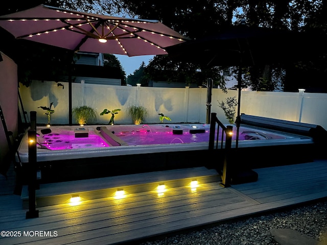 103 Idlewild Ln, Aberdeen, NJ 07747 - wooden deck with a hot tub