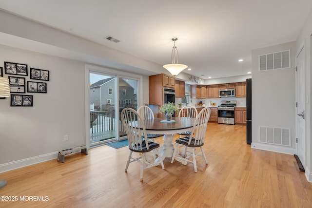 728 Brook Ave, Union Beach, NJ 07735 - dining space with light wood-style floors, recessed lighting, and baseboards