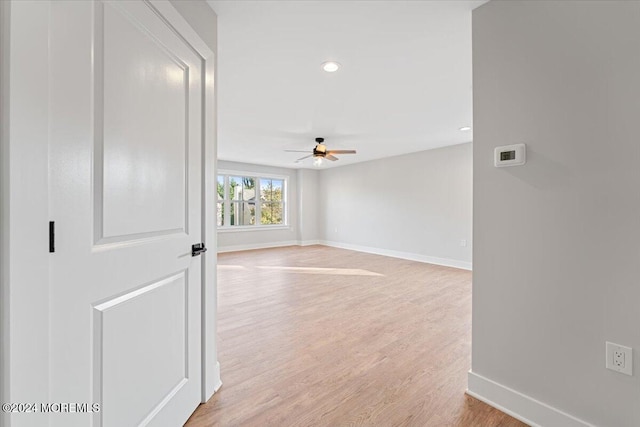 1119 Northstream Pkwy, Point Pleasant, NJ 08742 - empty room with ceiling fan, baseboards, light wood-style flooring, and recessed lighting