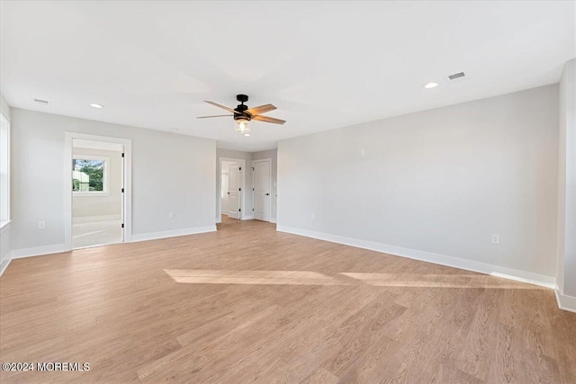1119 Northstream Pkwy, Point Pleasant, NJ 08742 - empty room featuring ceiling fan, baseboards, light wood-style floors, and recessed lighting
