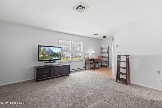1036A Aberdeen Dr, Lakewood, NJ 08701 - carpeted living room featuring baseboard heating and baseboards
