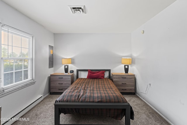 1036A Aberdeen Dr, Lakewood, NJ 08701 - bedroom featuring baseboard heating, carpet, and electric panel