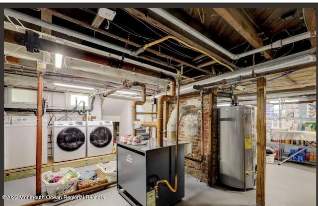 1 S Ocean Ave, Loch Arbour, NJ 07711 - basement with gas water heater and washing machine and clothes dryer