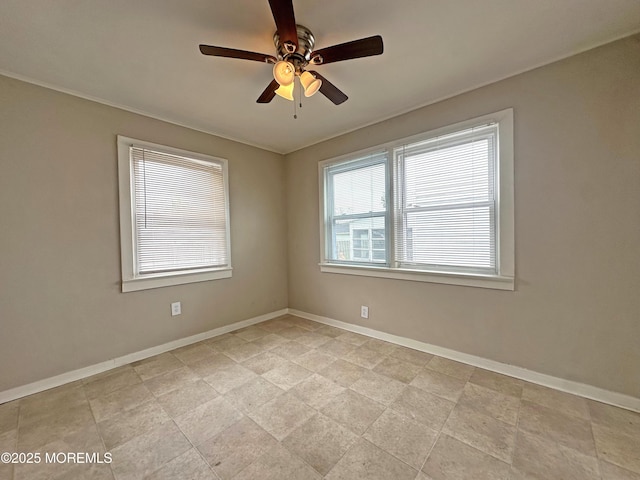 204 W Sylvania Ave, Neptune City, NJ 07753 - spare room with baseboards and a ceiling fan