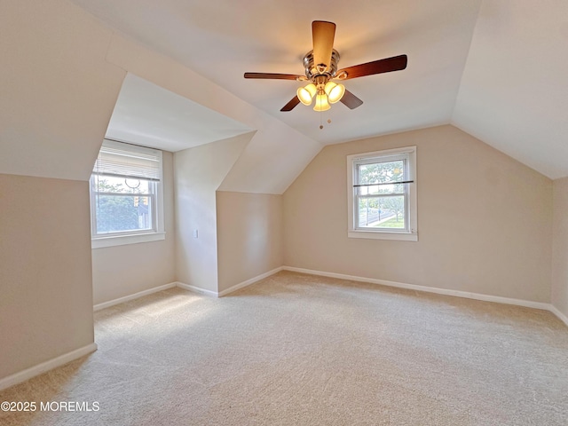 204 W Sylvania Ave, Neptune City, NJ 07753 - bonus room with carpet flooring, vaulted ceiling, baseboards, and a ceiling fan