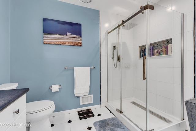 11 Kennedy Ct, Middletown, NJ 07748 - full bath with toilet, a stall shower, vanity, and baseboards