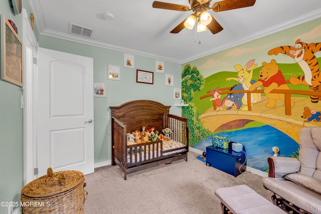 11 Kennedy Ct, Middletown, NJ 07748 - bedroom featuring crown molding, carpet flooring, a ceiling fan, and baseboards
