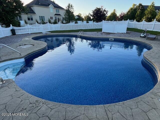 10 English Path, Freehold, NJ 07728 - view of swimming pool featuring a fenced backyard and a patio area