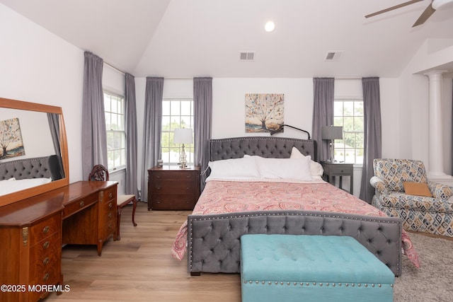 10 English Path, Freehold, NJ 07728 - bedroom with lofted ceiling, light wood-style floors, and ceiling fan