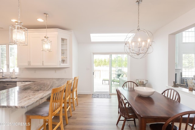 10 English Path, Freehold, NJ 07728 - dining space featuring a chandelier, healthy amount of natural light, light wood-type flooring, and recessed lighting