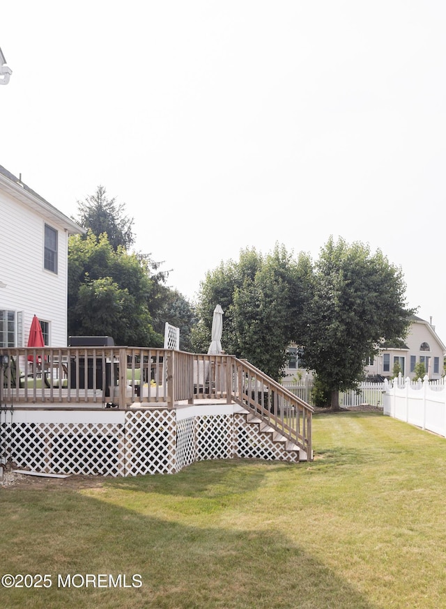 10 English Path, Freehold, NJ 07728 - view of yard featuring a deck