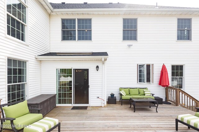 10 English Path, Freehold, NJ 07728 - wooden deck featuring outdoor lounge area
