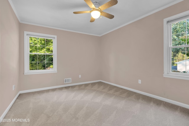 1 Algonquin Dr, Marlboro, NJ 07746 - unfurnished room with carpet, healthy amount of natural light, a ceiling fan, and crown molding
