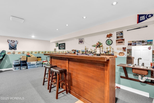 46 Timberline Rd, Bayville, NJ 08721 - indoor dry bar featuring carpet and recessed lighting
