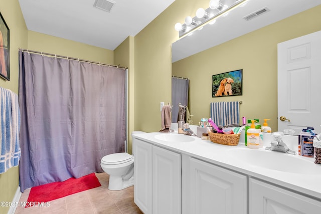 46 Timberline Rd, Bayville, NJ 08721 - full bathroom with double vanity, tile patterned flooring, and a shower with curtain