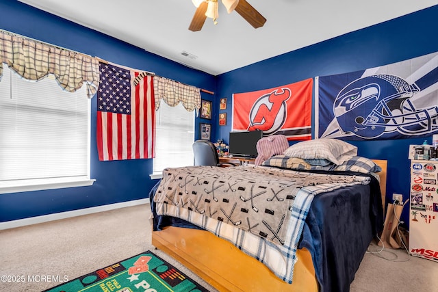 46 Timberline Rd, Bayville, NJ 08721 - bedroom featuring carpet and a ceiling fan