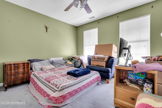 46 Timberline Rd, Bayville, NJ 08721 - bedroom featuring multiple windows, carpet, and ceiling fan