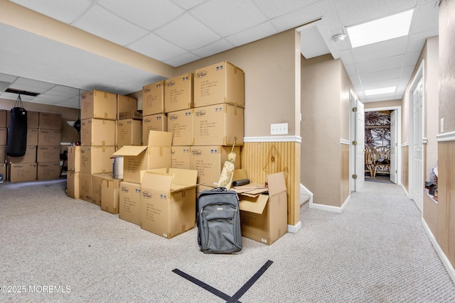 46 Timberline Rd, Bayville, NJ 08721 - hall featuring a paneled ceiling and carpet floors
