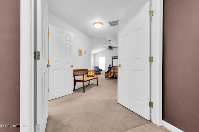 46 Timberline Rd, Bayville, NJ 08721 - hallway featuring light colored carpet and vaulted ceiling