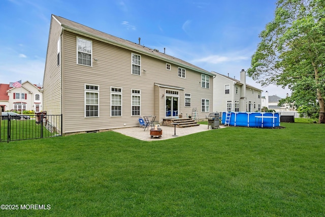 46 Timberline Rd, Bayville, NJ 08721 - rear view of house with a patio, an outdoor pool, and an outdoor fire pit