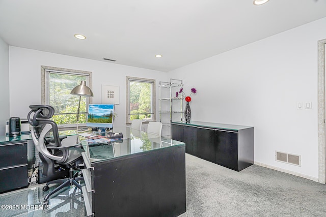 5 Leighton Dr, East Brunswick, NJ 08816 - carpeted home office with recessed lighting and baseboards