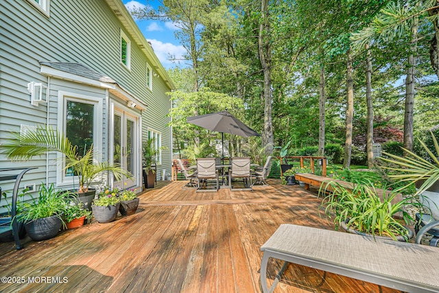 5 Leighton Dr, East Brunswick, NJ 08816 - wooden terrace featuring outdoor dining area and french doors