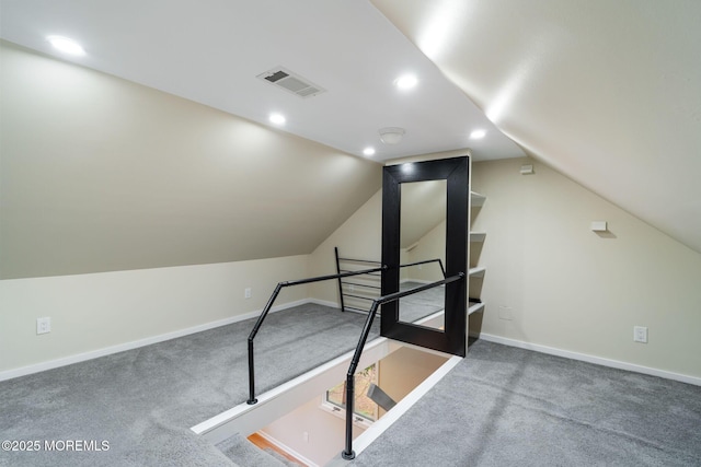 245 Borden Rd, Middletown, NJ 07748 - bonus room featuring carpet floors, vaulted ceiling, baseboards, and recessed lighting