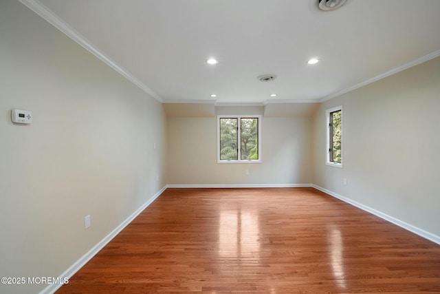 245 Borden Rd, Middletown, NJ 07748 - empty room featuring ornamental molding, wood finished floors, baseboards, and recessed lighting