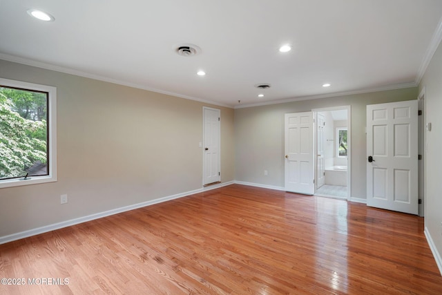 245 Borden Rd, Middletown, NJ 07748 - spare room featuring light wood-style floors, baseboards, recessed lighting, and crown molding