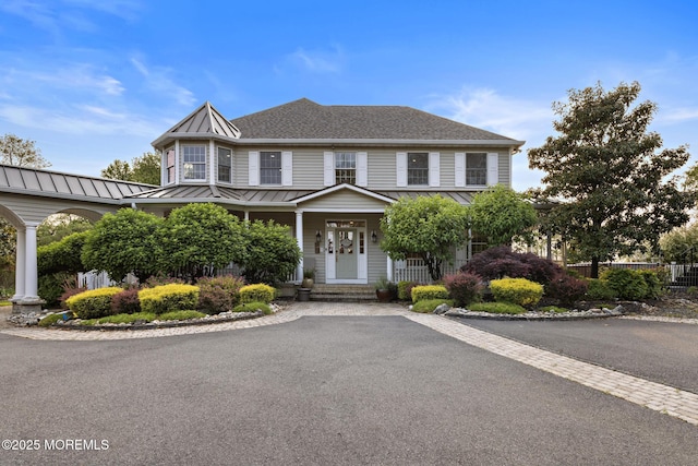 1413 Gully Rd, Wall, NJ 07719 - view of front of property featuring a standing seam roof, covered porch, metal roof, and a shingled roof