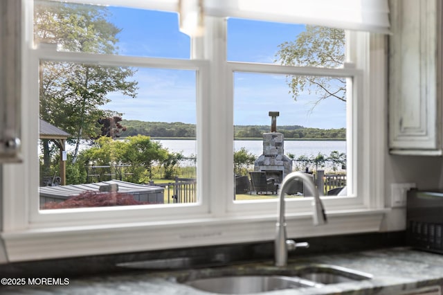 1413 Gully Rd, Wall, NJ 07719 - kitchen view of a large body of water and a wood stove