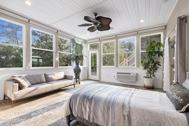 1413 Gully Rd, Wall, NJ 07719 - bedroom featuring an AC wall unit and recessed lighting