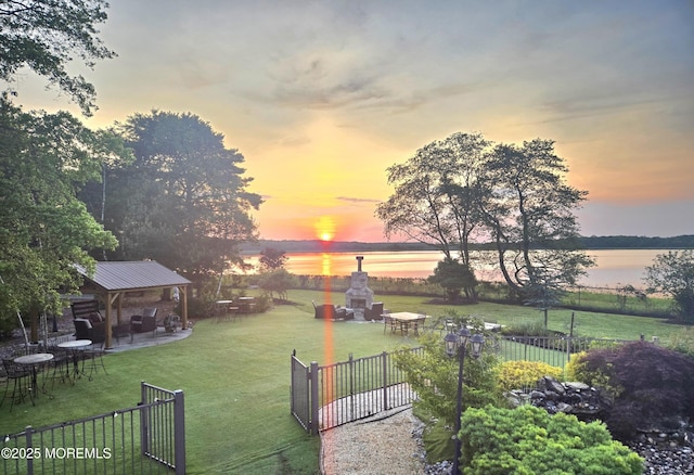 1413 Gully Rd, Wall, NJ 07719 - view of property's community with a gazebo, a water view, a patio, and a gate