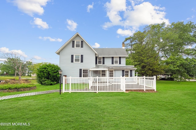 105 Cedar Grove Rd, Toms River, NJ 08753 - back of house with a chimney, a lawn, and a shingled roof