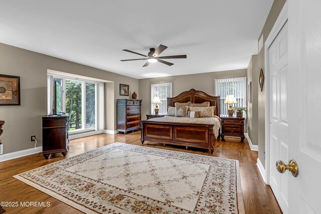 10 Cheryl Ln, Millstone, NJ 08510 - bedroom with wood finished floors, a closet, and a ceiling fan
