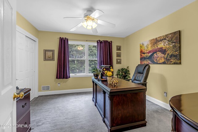 10 Cheryl Ln, Millstone, NJ 08510 - office area featuring ceiling fan and carpet