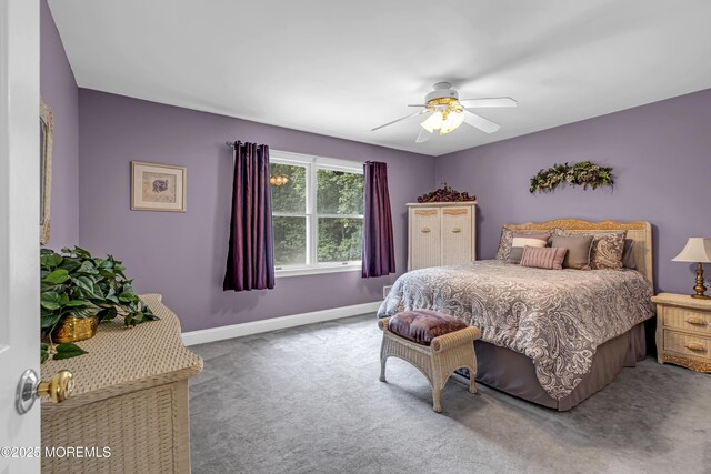 10 Cheryl Ln, Millstone, NJ 08510 - carpeted bedroom featuring baseboards and a ceiling fan
