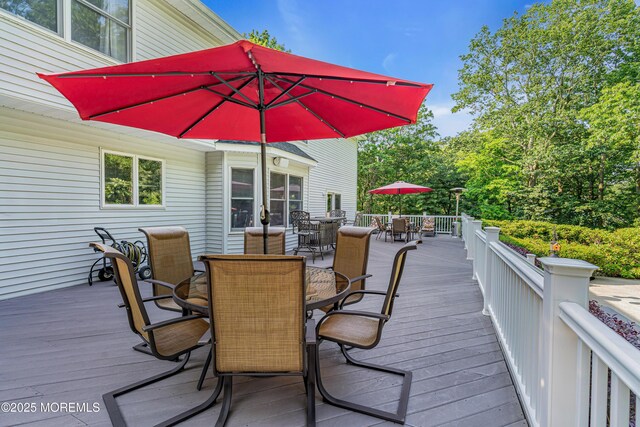 10 Cheryl Ln, Millstone, NJ 08510 - wooden terrace with outdoor dining space