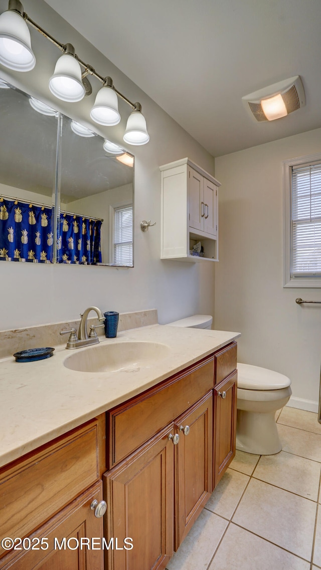 21 Parkview Way, Manalapan, NJ 07726 - bathroom featuring vanity, tile patterned floors, and a shower with curtain