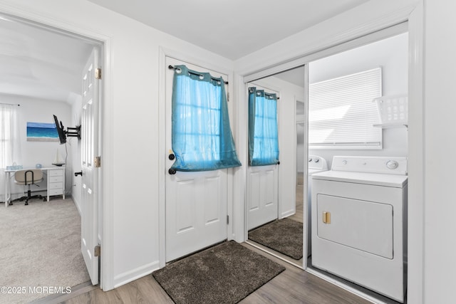 24 Highland Ave, Keansburg, NJ 07734 - laundry room featuring healthy amount of natural light, independent washer and dryer, and wood finished floors