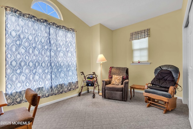 143 Sylvan Lake Blvd, Bayville, NJ 08721 - sitting room featuring lofted ceiling and carpet floors