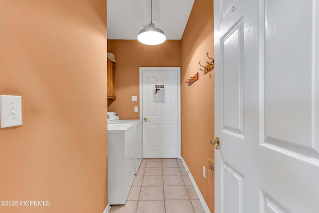 143 Sylvan Lake Blvd, Bayville, NJ 08721 - laundry room featuring cabinet space, independent washer and dryer, and light tile patterned floors