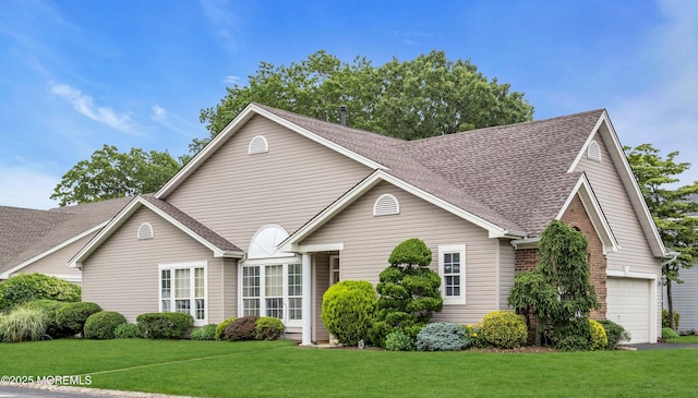 143 Sylvan Lake Blvd, Bayville, NJ 08721 - view of front of house featuring a front yard, roof with shingles, and an attached garage
