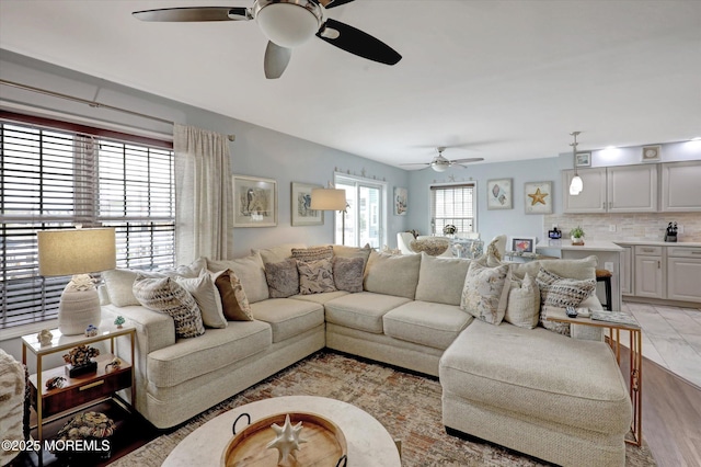 728 Drum Point Rd, Brick, NJ 08723 - living room with a ceiling fan