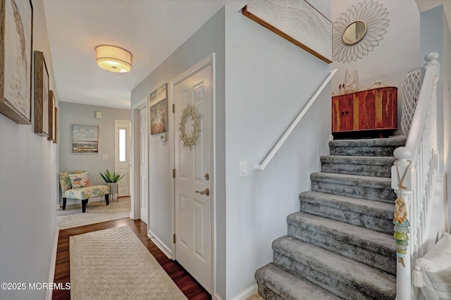 728 Drum Point Rd, Brick, NJ 08723 - entrance foyer featuring stairs and dark wood-type flooring