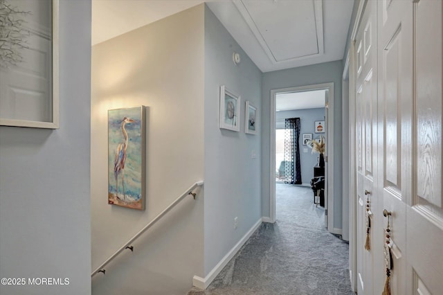 728 Drum Point Rd, Brick, NJ 08723 - corridor with carpet flooring, attic access, and an upstairs landing