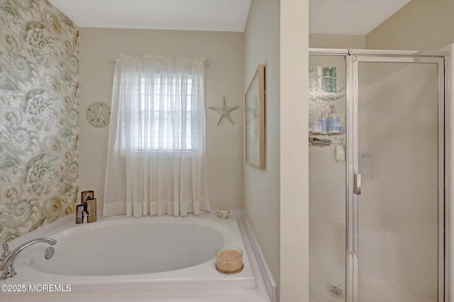 728 Drum Point Rd, Brick, NJ 08723 - bathroom with a stall shower and a bath