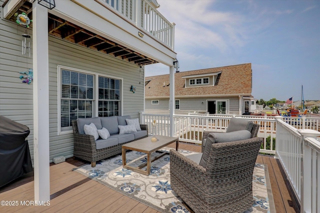 728 Drum Point Rd, Brick, NJ 08723 - wooden deck with an outdoor living space