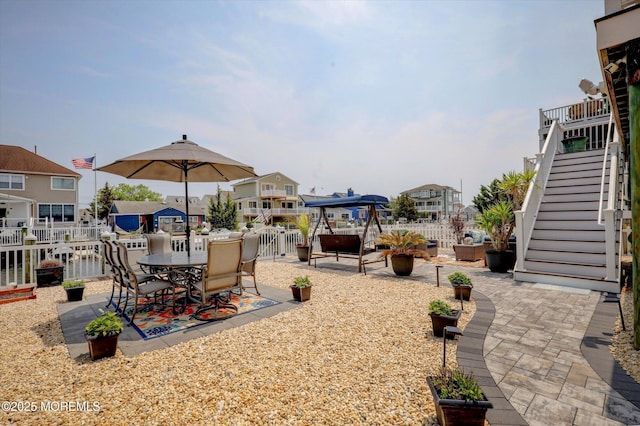 728 Drum Point Rd, Brick, NJ 08723 - fenced backyard featuring a patio area, stairway, and a residential view